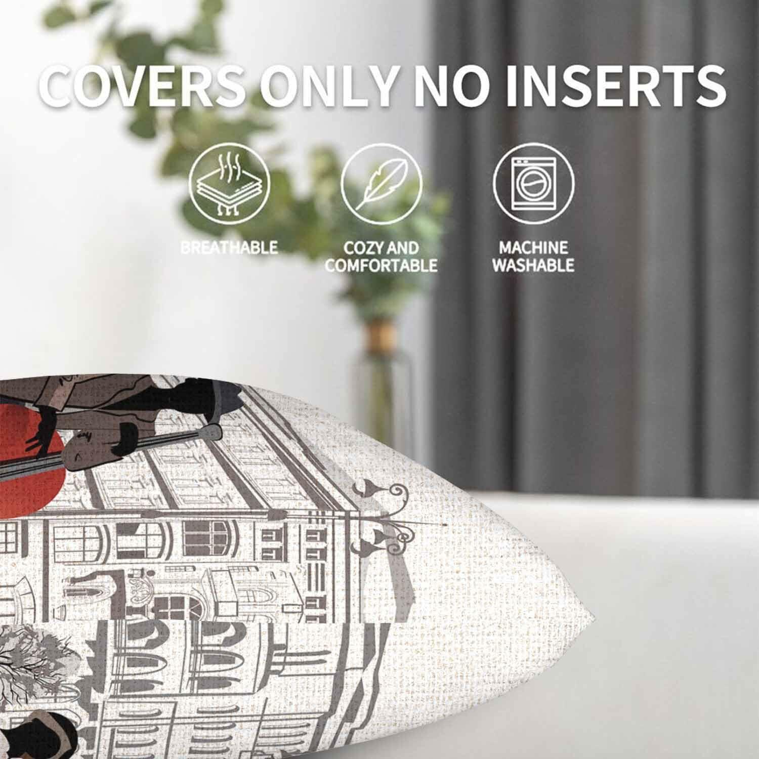 Boqpolu Movie Music Theme Pillow Covers Set of 2 18x18 Inch Multi-0006