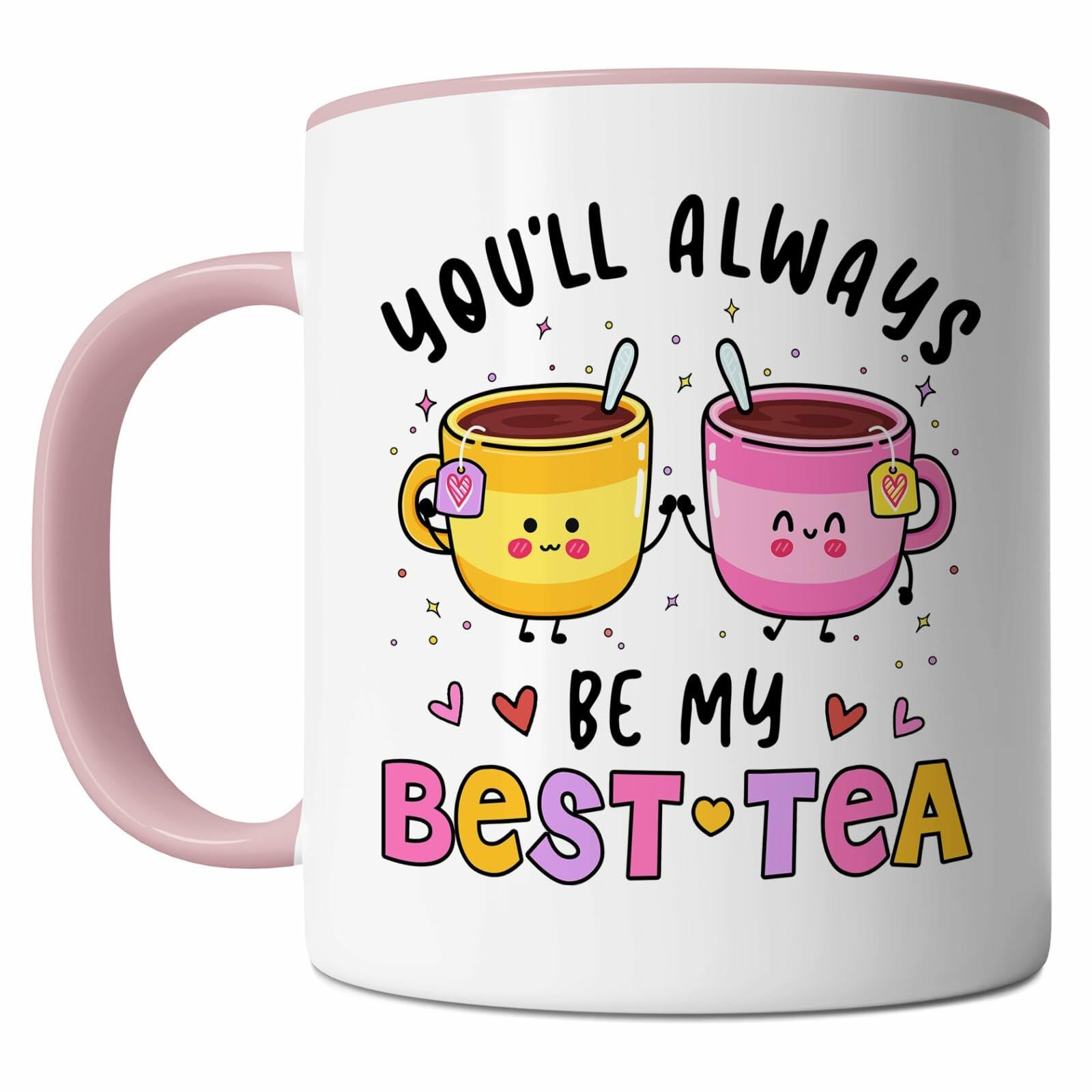 KINAPATO Friend Mug Funny Bestie Gift White Pink 11oz Ceramic