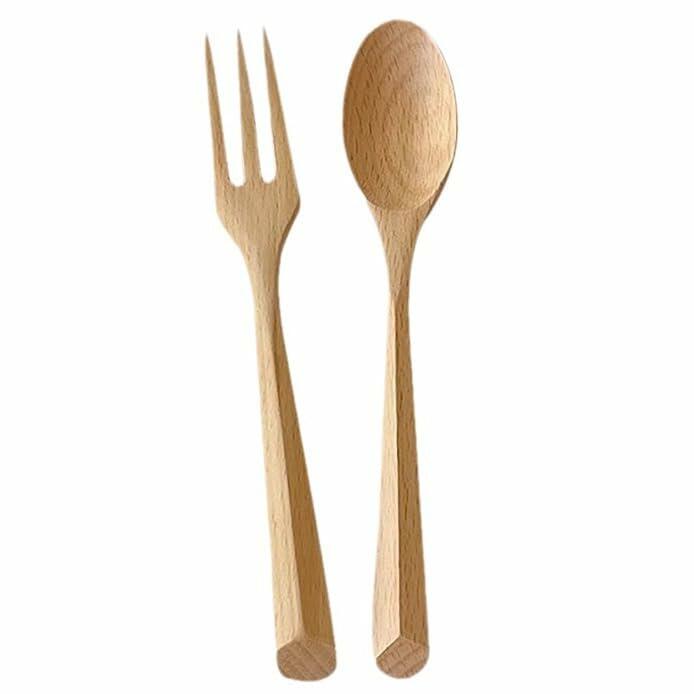 Chen Mi 20 Pc Wooden Spoon Fork Set Japanese Style Reusable Cutlery