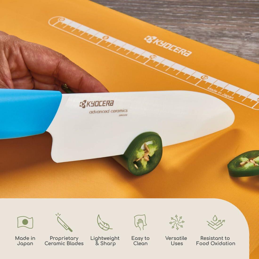 Kyocera Revolution Ceramic Knife Set Santoku 5.5in Utility 4.5in