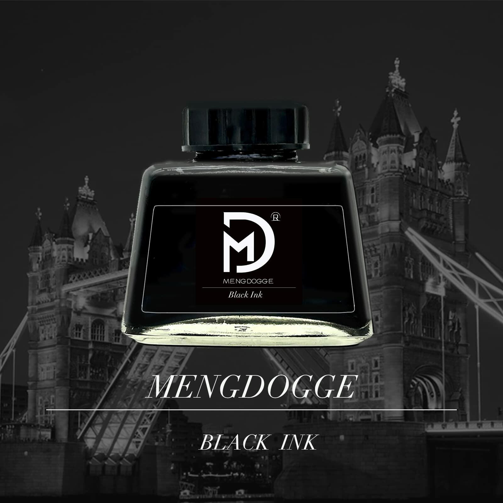 MENGDOGGE Fountain Pen Black Carbon Ink 60ml Bottled Ink 2 Pack