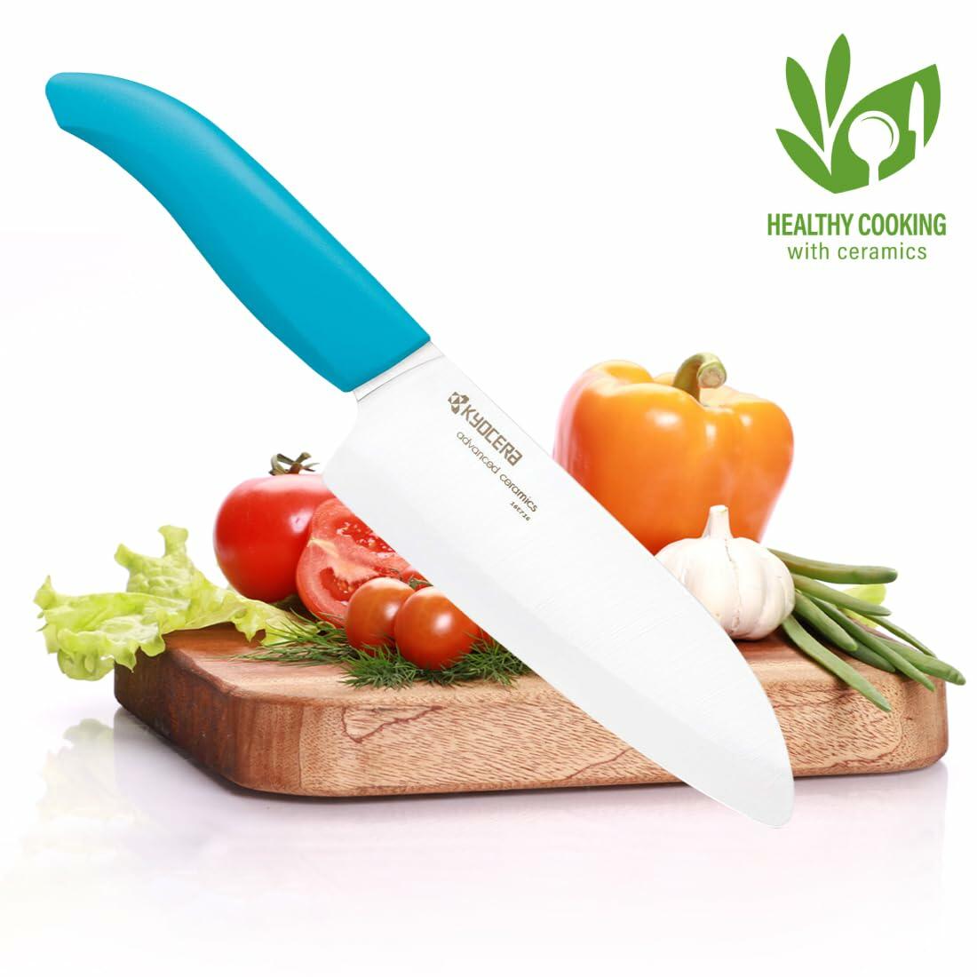 Kyocera Revolution Ceramic Knife Set Santoku 5.5in Utility 4.5in