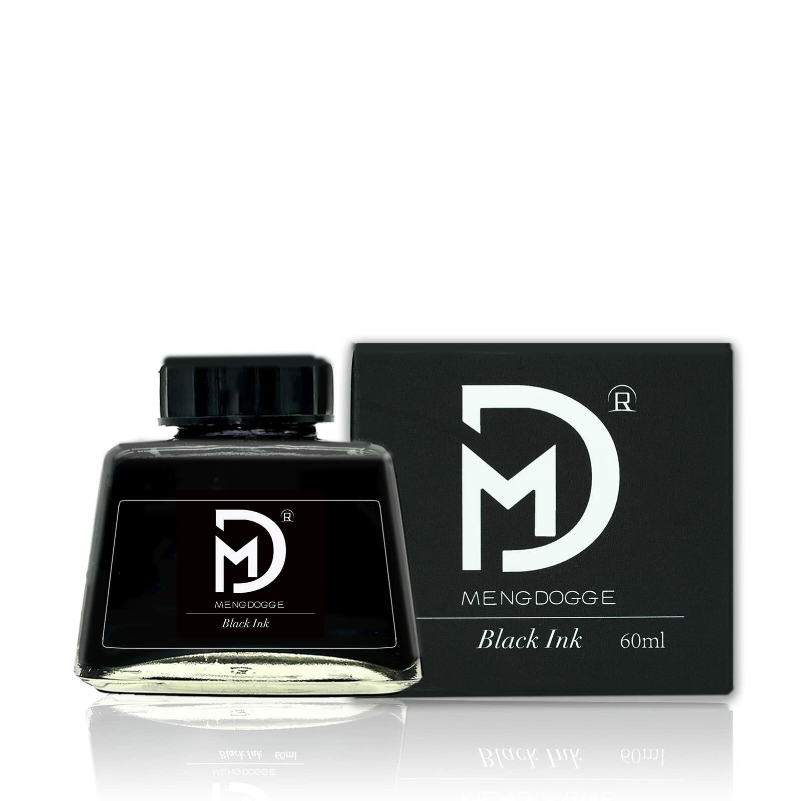 MENGDOGGE Fountain Pen Black Carbon Ink 60ml Bottled Ink 2 Pack
