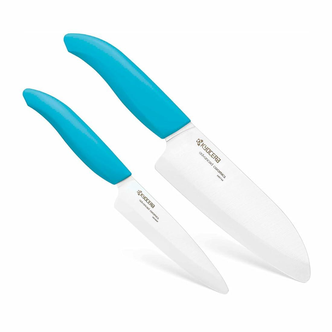 Kyocera Revolution Ceramic Knife Set Santoku 5.5in Utility 4.5in