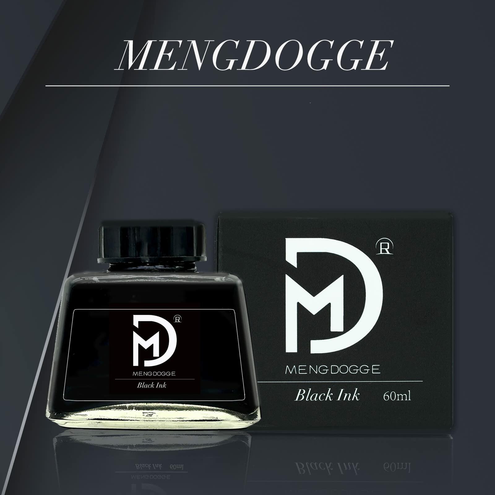 MENGDOGGE Fountain Pen Black Carbon Ink 60ml Bottled Ink 2 Pack