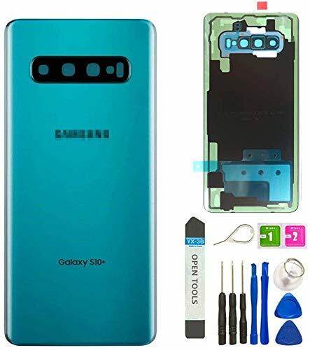 Galaxy S10 Plus Back Glass Cover Battery Door w Camera Lens Green