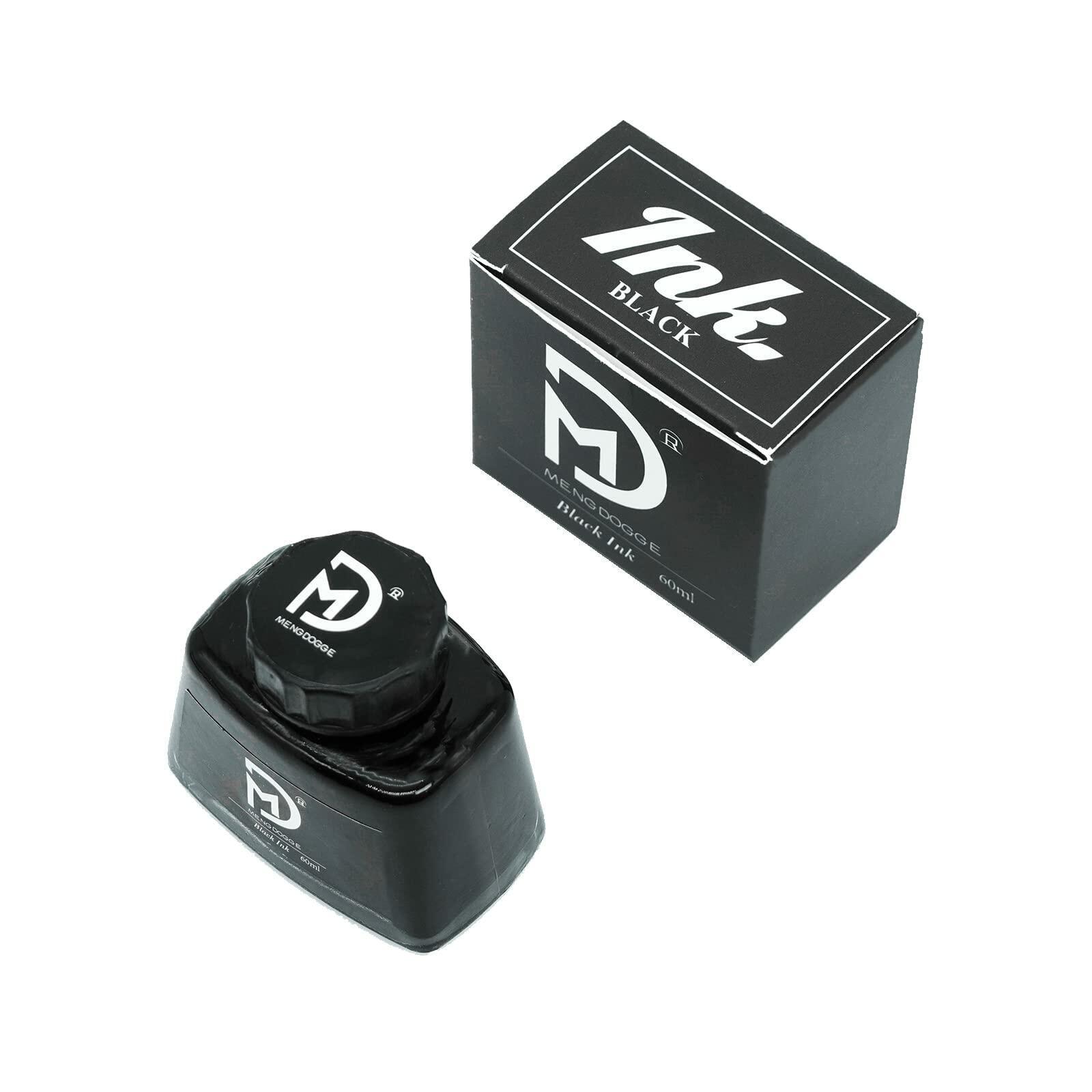 MENGDOGGE Fountain Pen Black Carbon Ink 60ml Bottled Ink 2 Pack