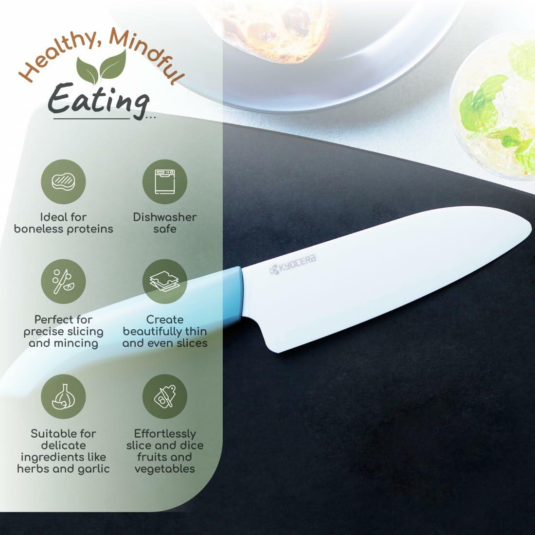 Kyocera Revolution Ceramic Knife Set Santoku 5.5in Utility 4.5in