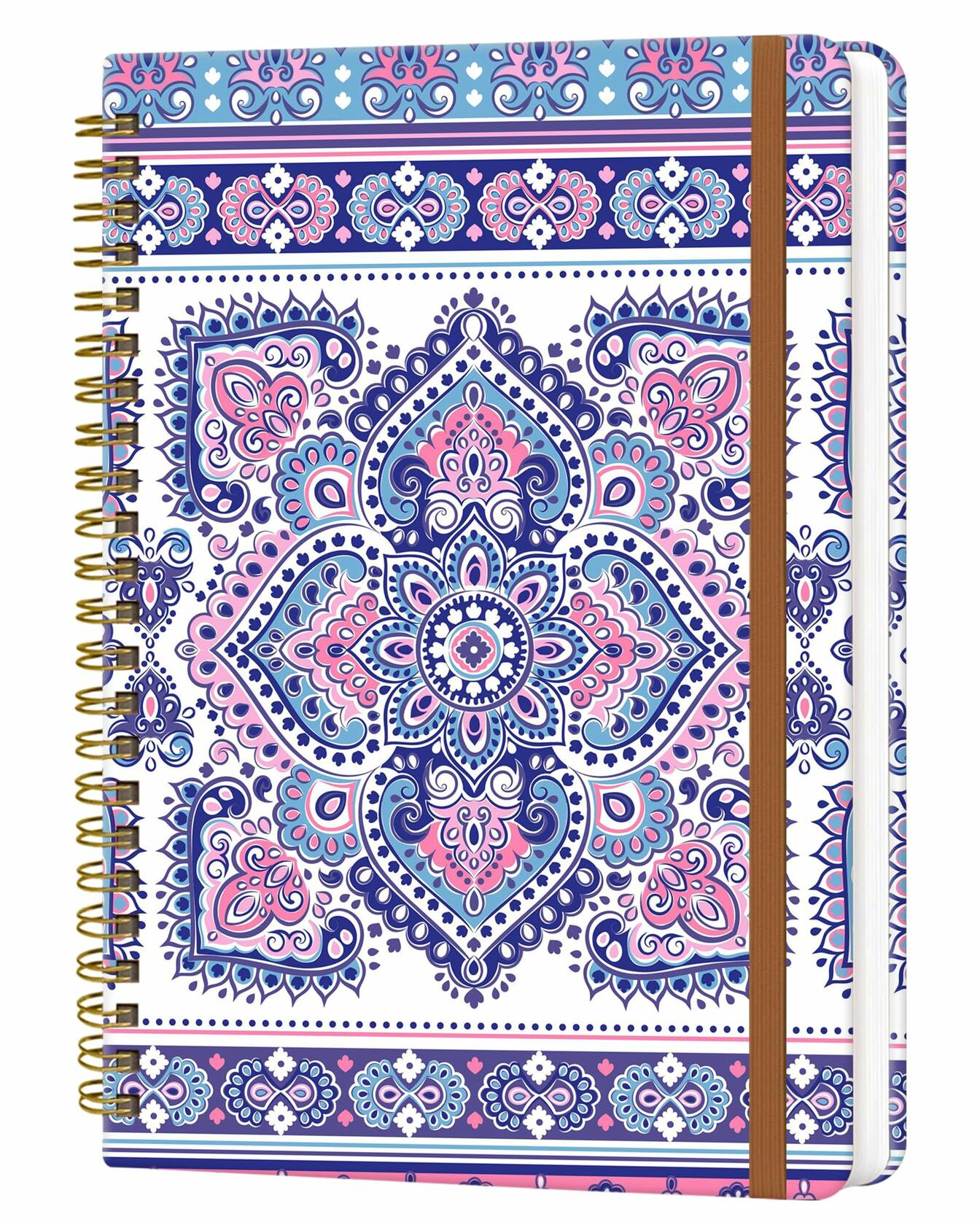 WLPFSAHF A5 Hardcover Spiral Journal Notebook Lined 120 Pages Bohemian