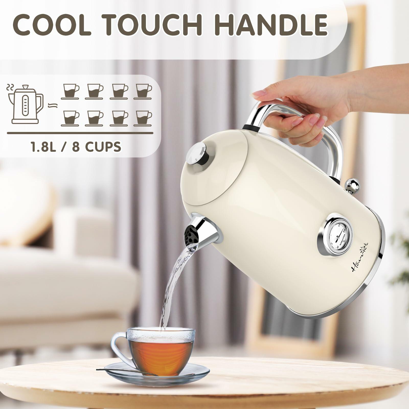 Harriet Electric Kettle 1.8L 1500W Stainless Steel Light Green Thermometer