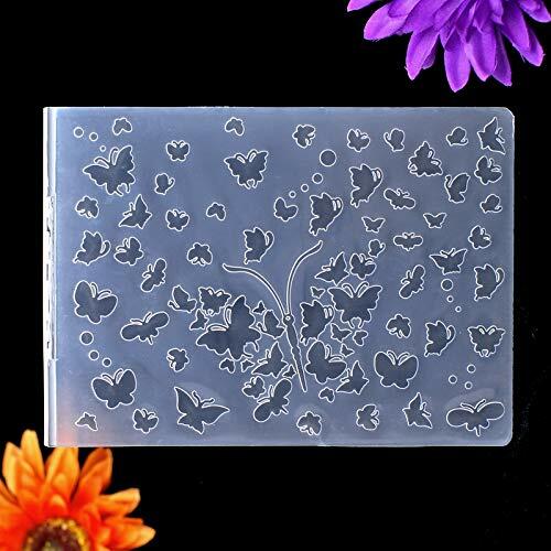 DDOUJOY Plastic Embossing Folders Flowers Leaves Butterfly 4pcs for Crafts