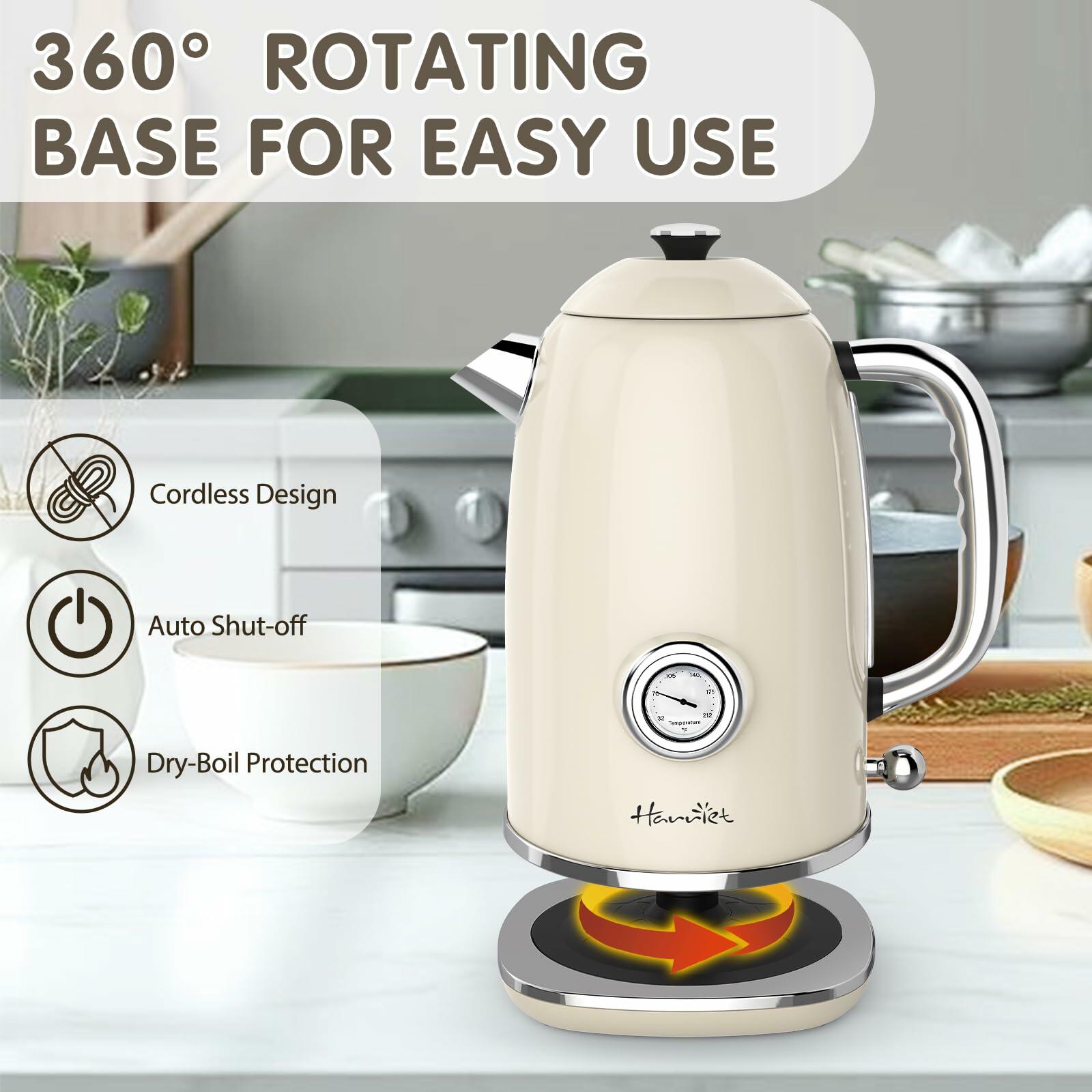 Harriet Electric Kettle 1.8L 1500W Stainless Steel Light Green Thermometer