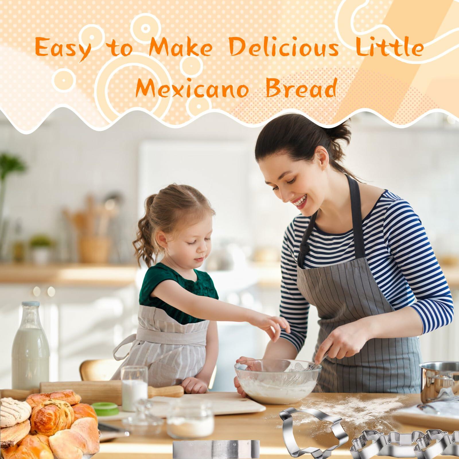 LUOFUAWEI Concha Cutter Mexican Bread Pig Cookie Cutter Set Silver Mini 4.1in