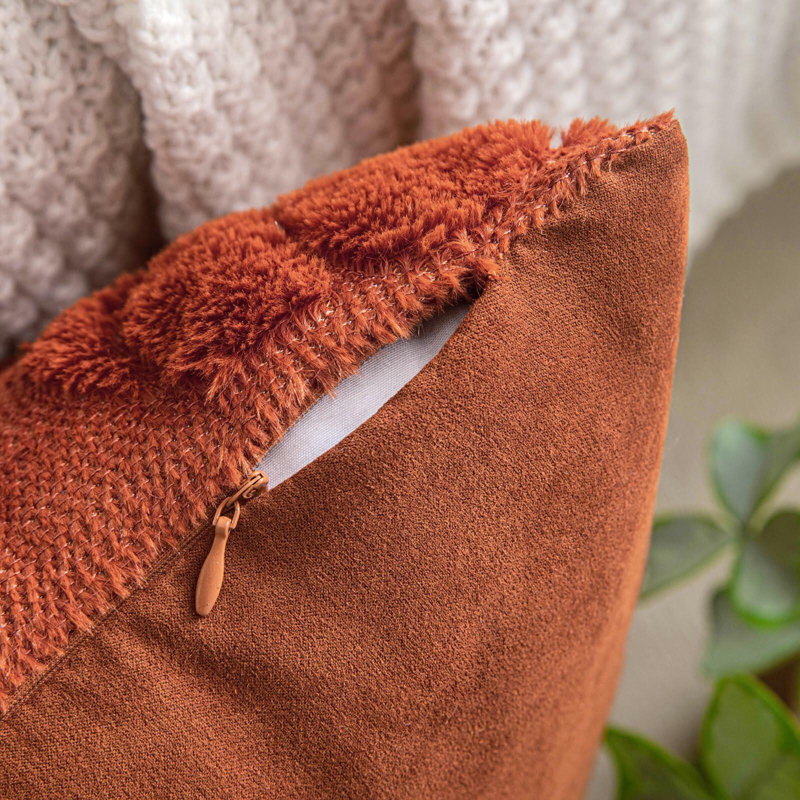 COSIBONO Pumpkin Fall Throw Pillow Covers 18x18 Set of 2 Caramel Embroidery