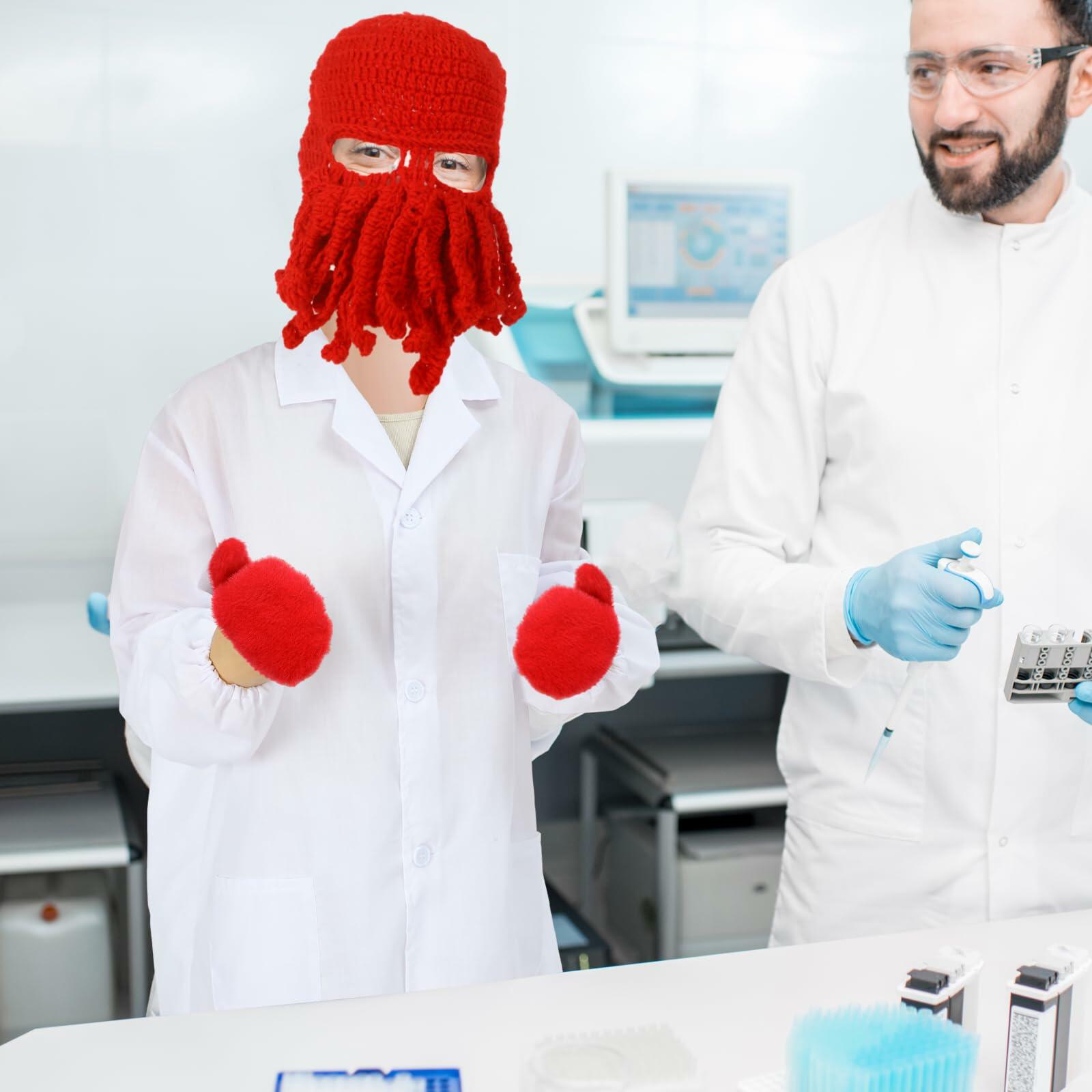 Newcotte Adult Lobster Doctor Costume Set Red White 3 Pcs