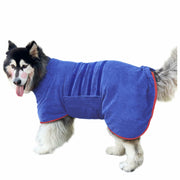 Periflowin Dog Drying Coat Bathrobe Towel Microfiber Blue-1 Size M
