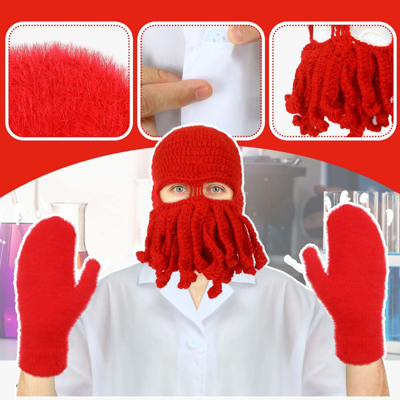 Newcotte Adult Lobster Doctor Costume Set Red White 3 Pcs