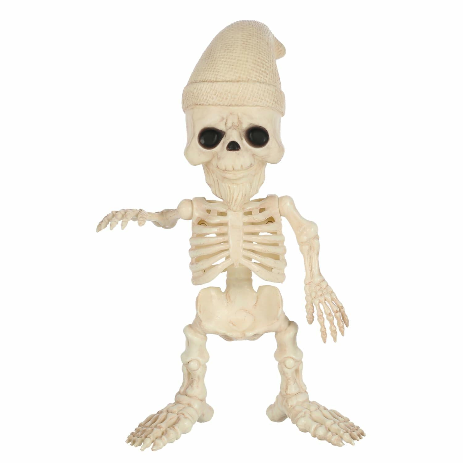 Seasons 12" Skeleton Gnome Figurine Halloween Decoration White Plastic