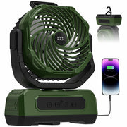 PANERGY Rechargeable Camping Fan 20000mAh Oscillating w Light Remote
