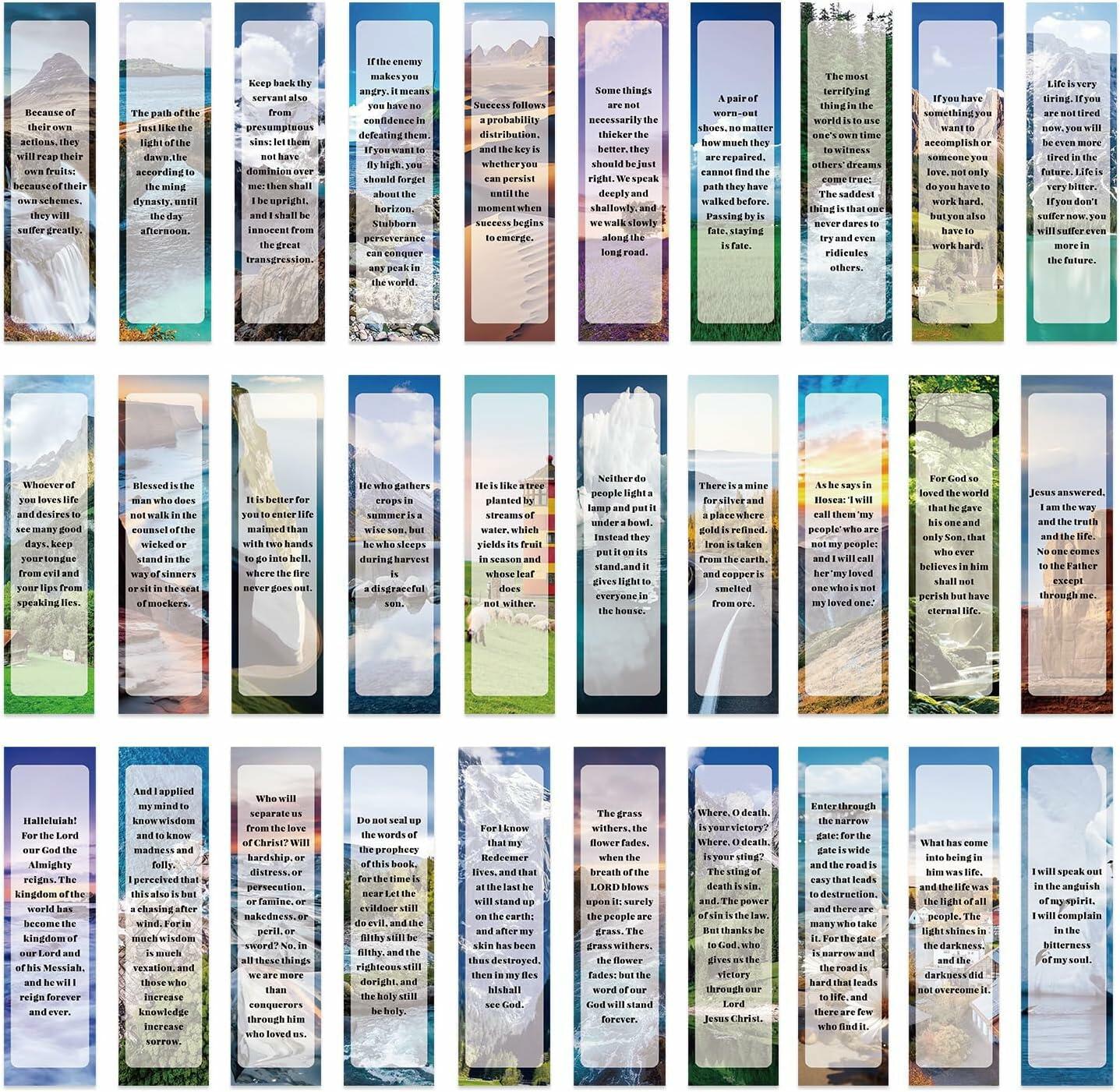 SUZLFTDZSW Christian Bible Verse Bookmarks Religious Inspirational 30pcs