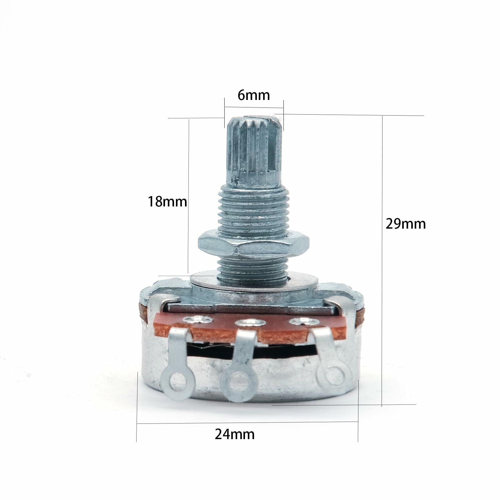 harpfeas 4PCS Guitar Volume Taper Pots Long 18mm Shaft A250K B250K