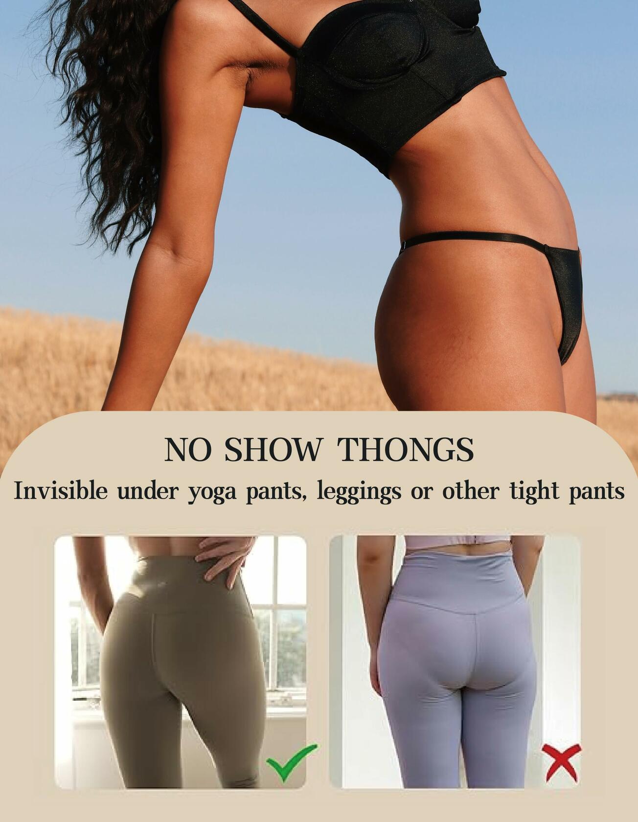 Lanuitjoy G-string Thongs Women No Show Panties Size Womens