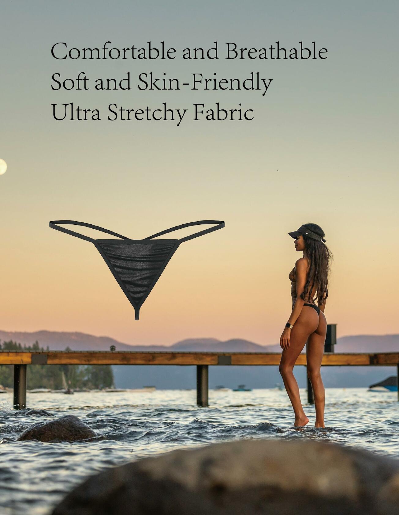 Lanuitjoy G-string Thongs Women No Show Panties Size Womens