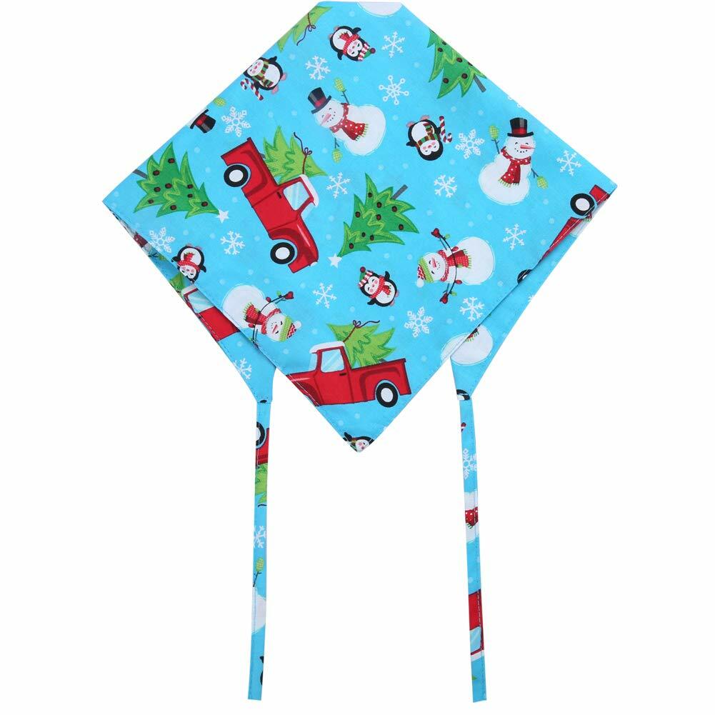 KZHAREEN 4 Pack Christmas Dog Bandana Reversible Cotton Multicolor Large