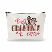 Nuckxy Best Grandma Ever Cosmetic Bag Pink Leopard Print