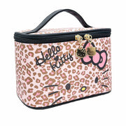Vokover Kawaii Pink Makeup Bag, Large Capacity PU Cosmetic Bag with Double Cute