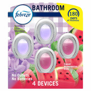 Febreze Bathroom Air Freshener Plug-In Watermelon & Lilac Scent 4 Count