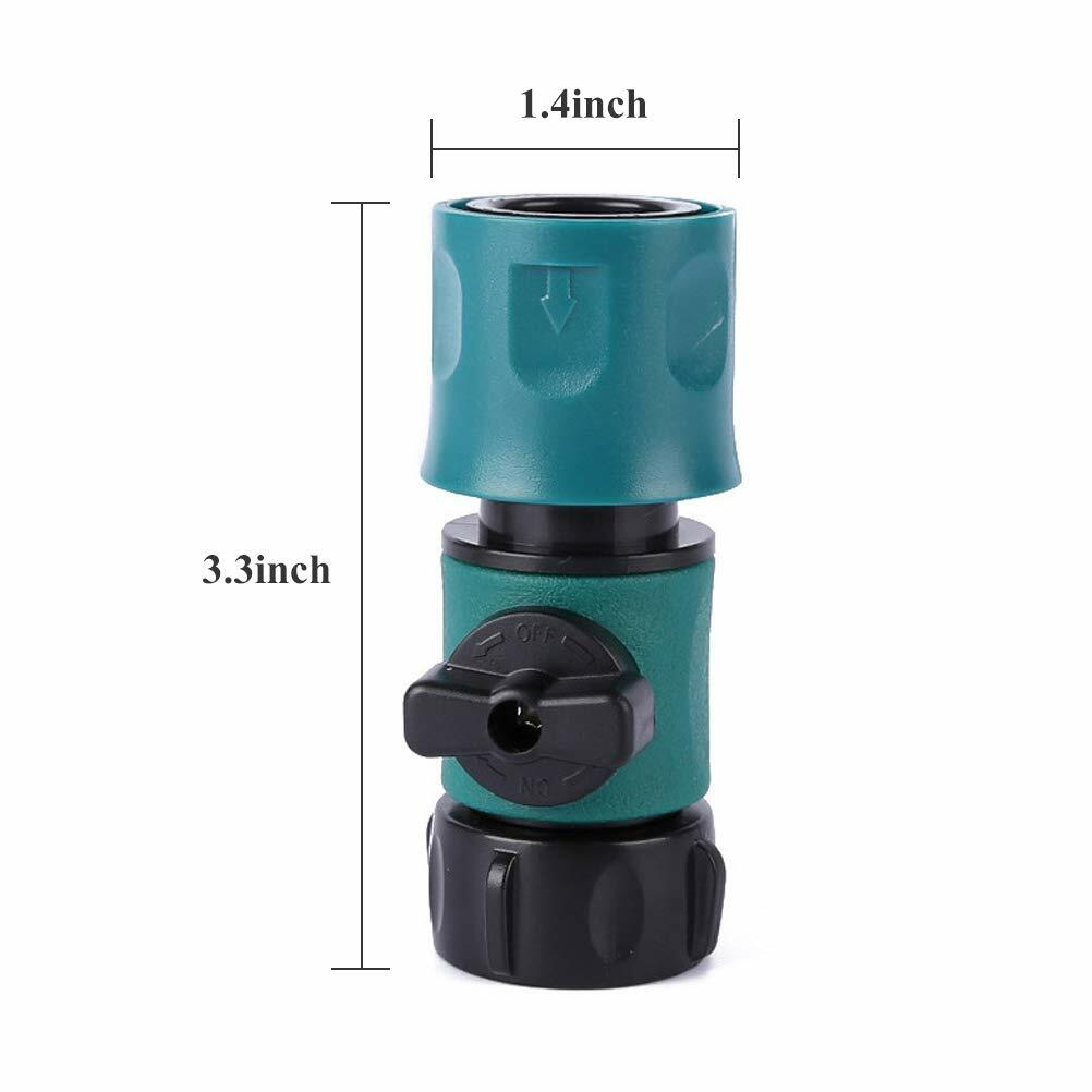 Garden Hose Fitting Quick Connectors 3/4" Thread Male Female Kit with Shut Off