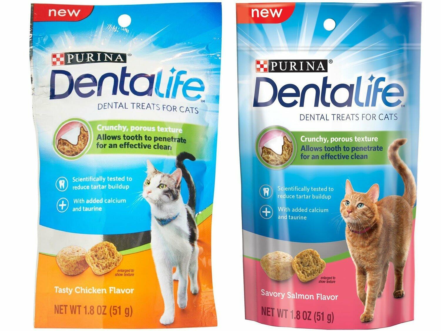 Purina Dentalife Cat Dental Treats Bundle Savory Salmon & Tasty Chicken