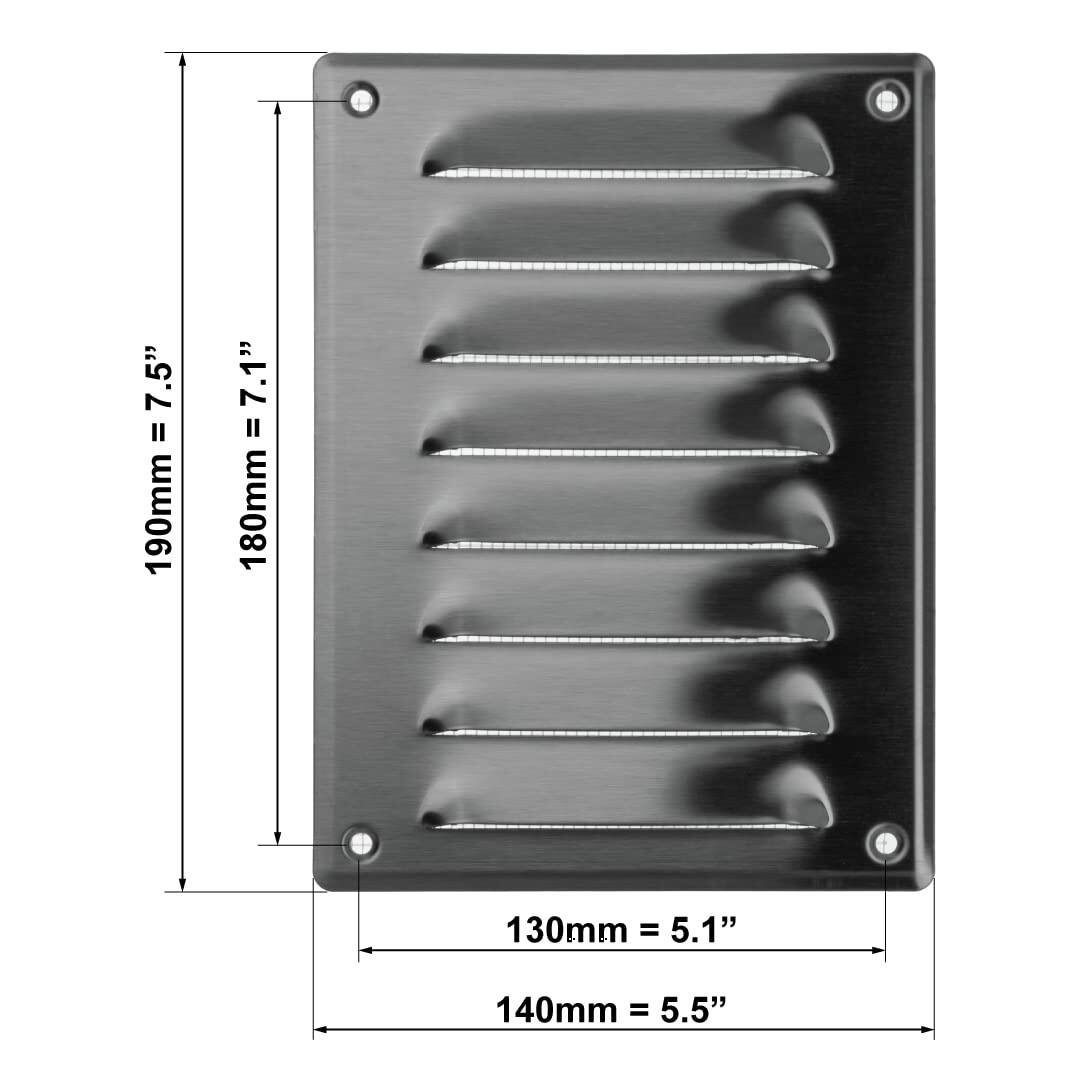 EUROPLAST Stainless Steel 4x6 Duct Vent Cover with Screen Mesh Metal