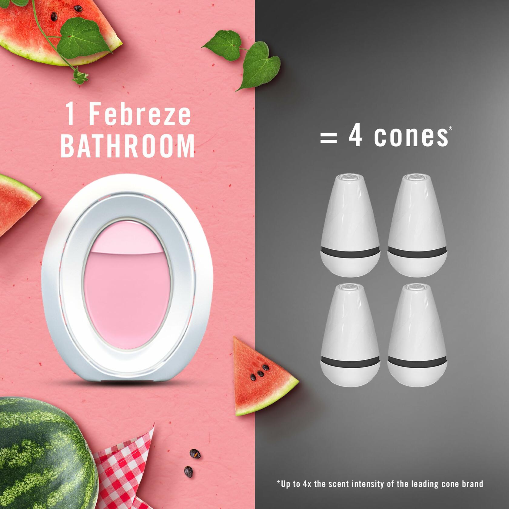 Febreze Bathroom Air Freshener Plug-In Watermelon & Lilac Scent 4 Count