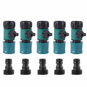 Garden Hose Fitting Quick Connectors 3/4" Thread Male Female Kit with Shut Off