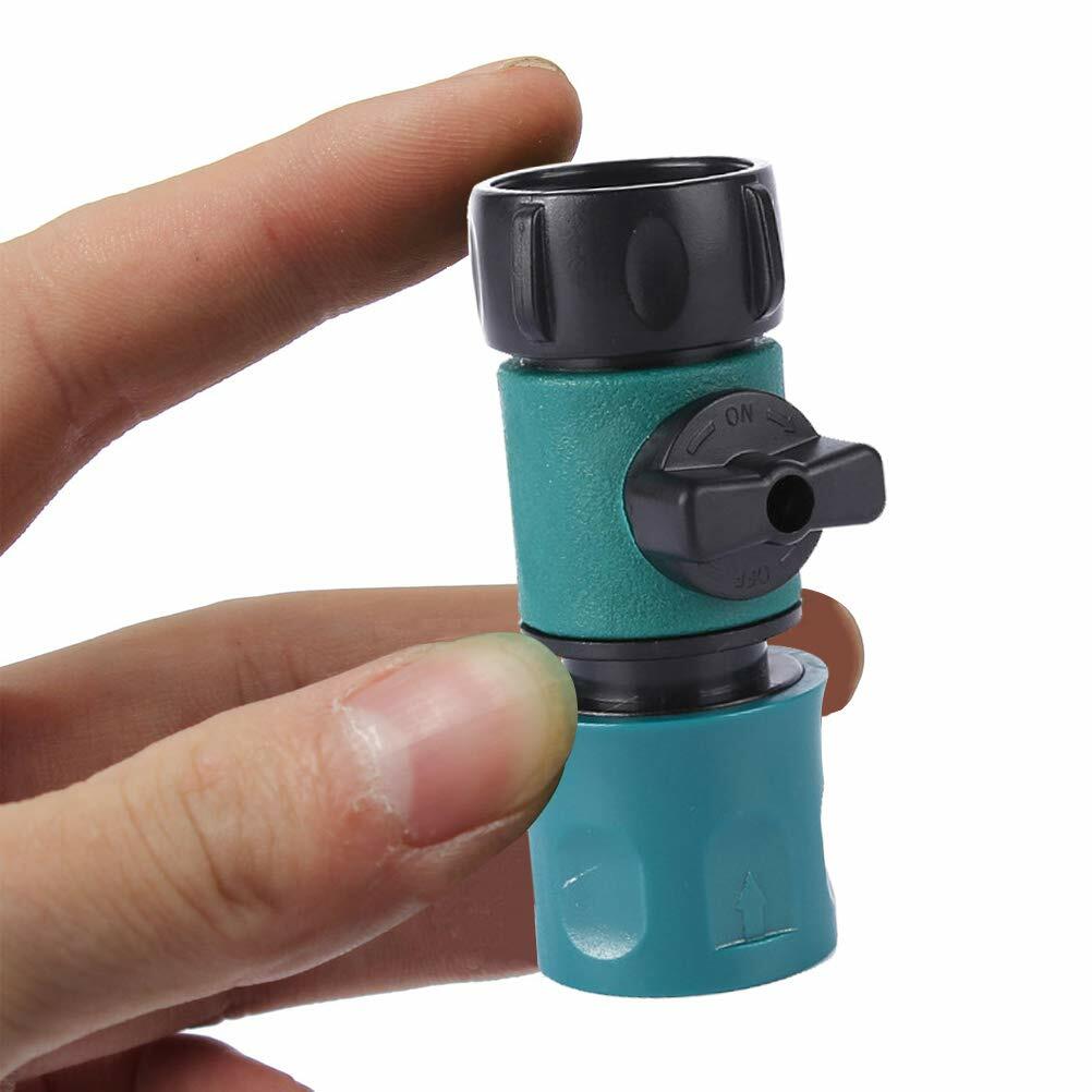 Garden Hose Fitting Quick Connectors 3/4" Thread Male Female Kit with Shut Off