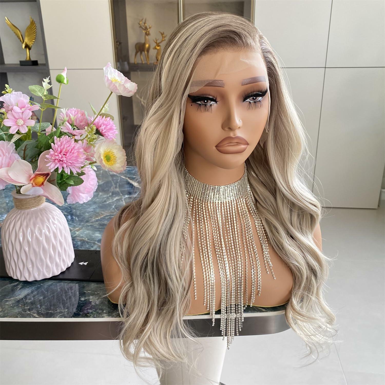 Carkira Ash Platinum Blonde 13x6 Lace Front Wig Loose Wave 20in