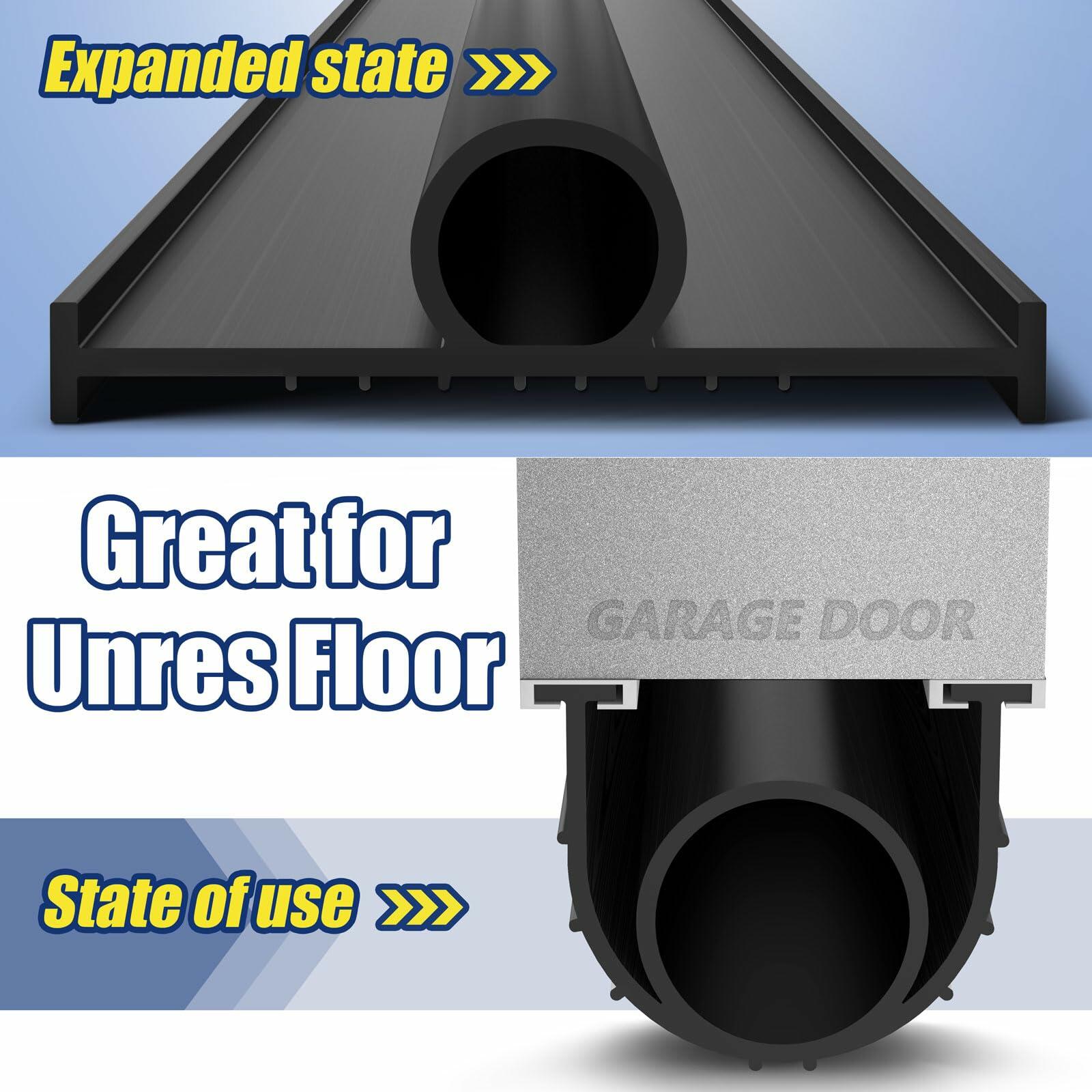 Jin&Bao Garage Door Bottom Weather Stripping Rubber Seal 20FT Black T-Ends
