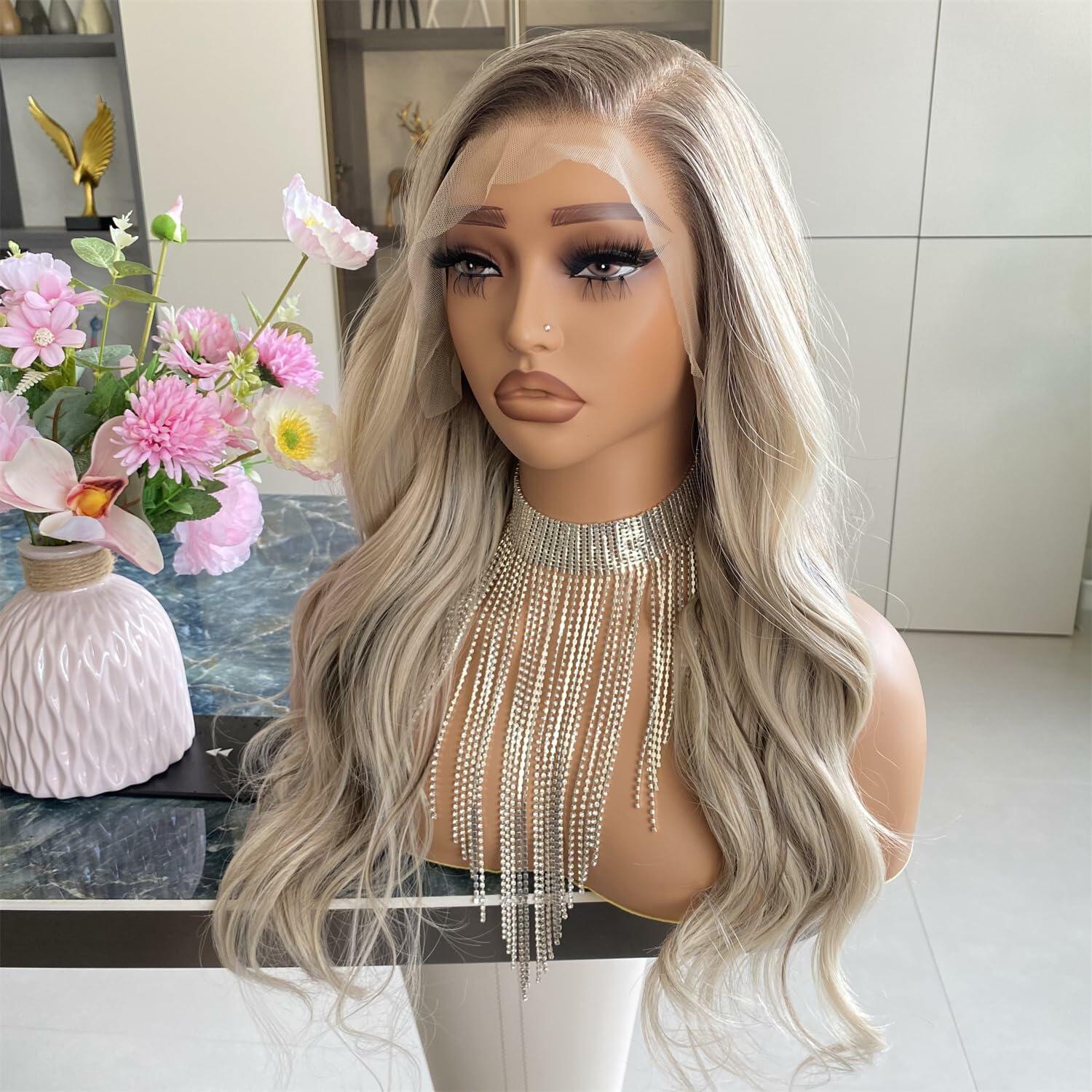 Carkira Ash Platinum Blonde 13x6 Lace Front Wig Loose Wave 20in