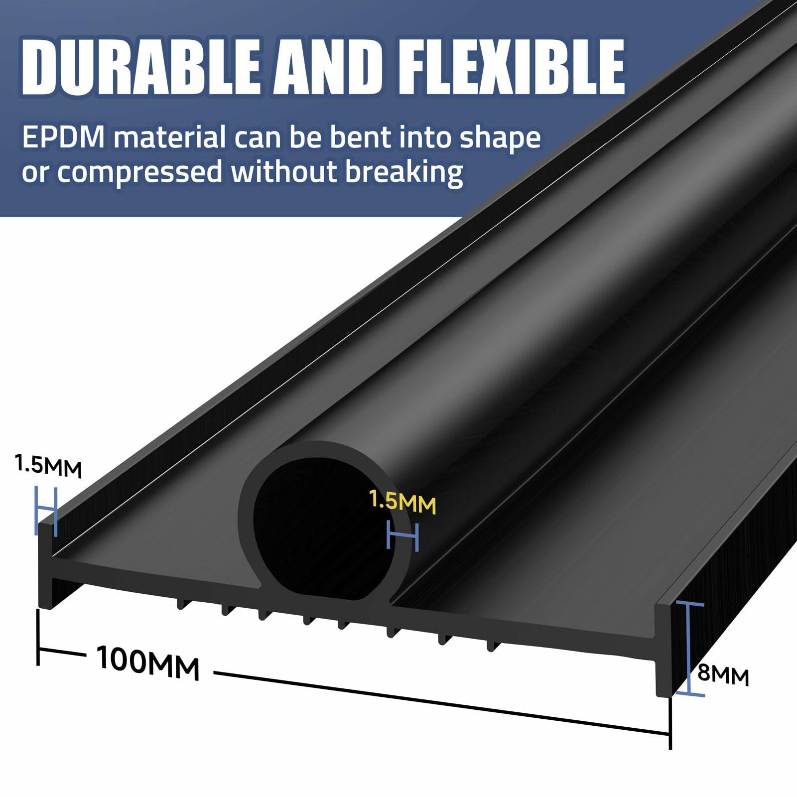 Jin&Bao Garage Door Bottom Weather Stripping Rubber Seal 20FT Black T-Ends