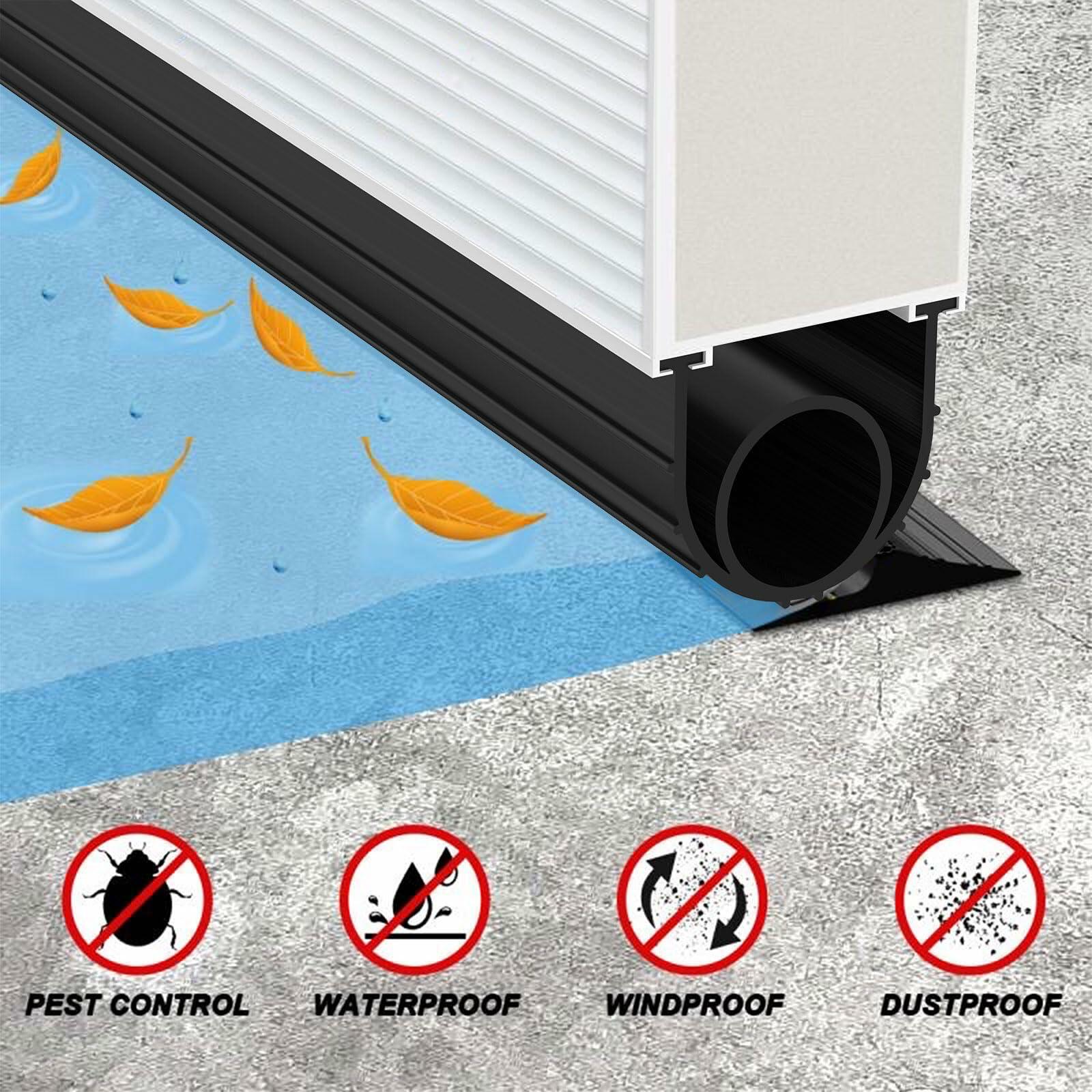 Jin&Bao Garage Door Bottom Weather Stripping Rubber Seal 20FT Black T-Ends