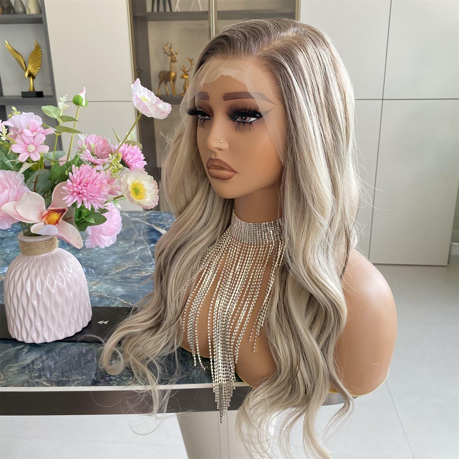 Carkira Ash Platinum Blonde 13x6 Lace Front Wig Loose Wave 20in