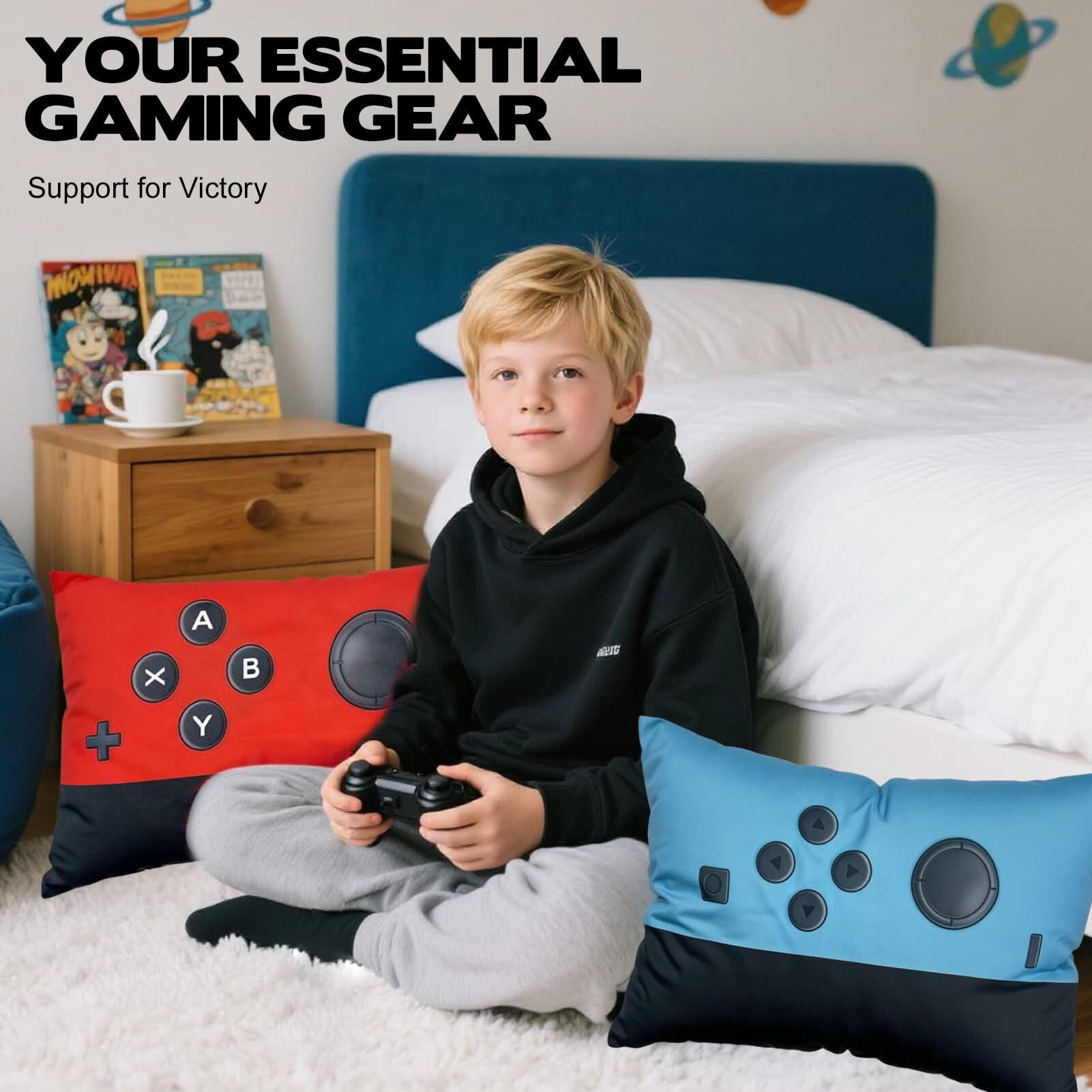 2pcs Game Pillow Covers Plush Lumbar Cushion Case 12x20 No Insert