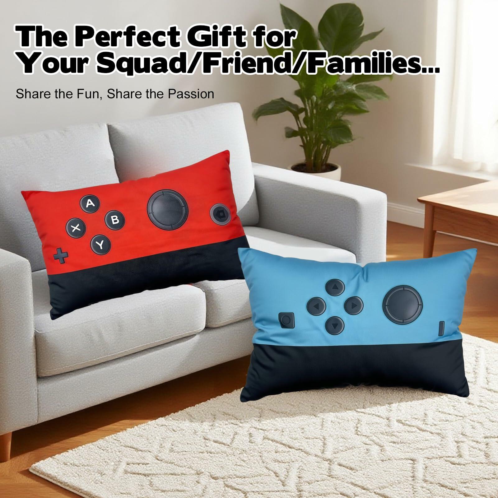 2pcs Game Pillow Covers Plush Lumbar Cushion Case 12x20 No Insert