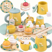 Airlab Wooden Toddler Tea Set Play Food Kitchen Accessories Age 3-6