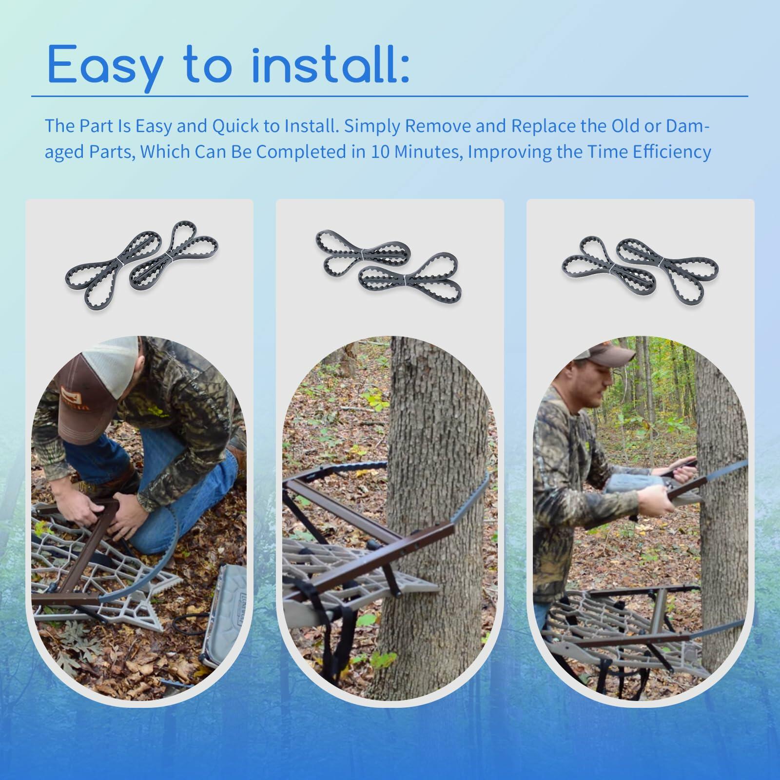 XTPTFABS 2PCS 55in Traction Belts Tree Stand Straps for Lone Wolf Climber