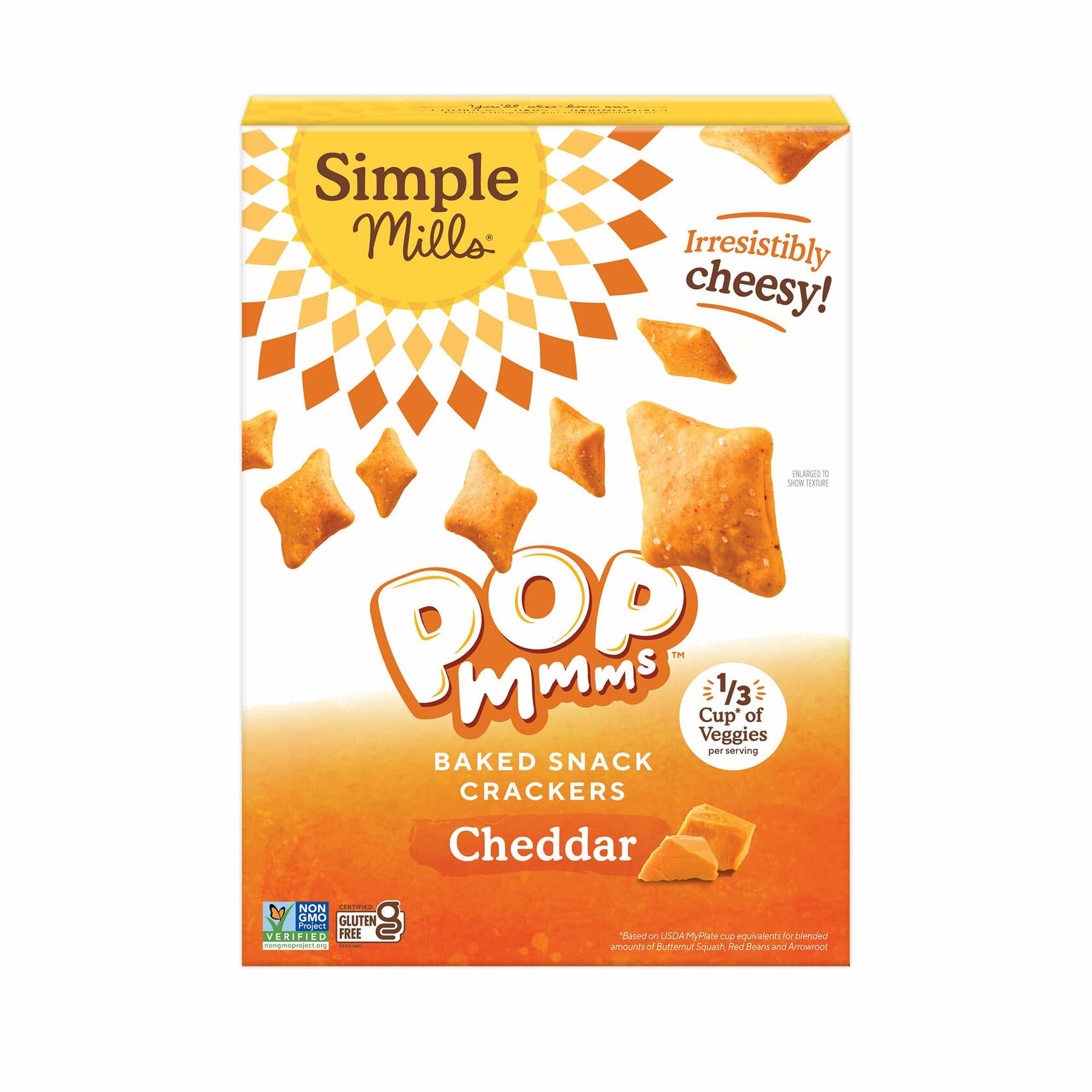 Simple Mills Pop Mmms Cheddar Crackers Gluten Free 4oz EXP 02/21/2026