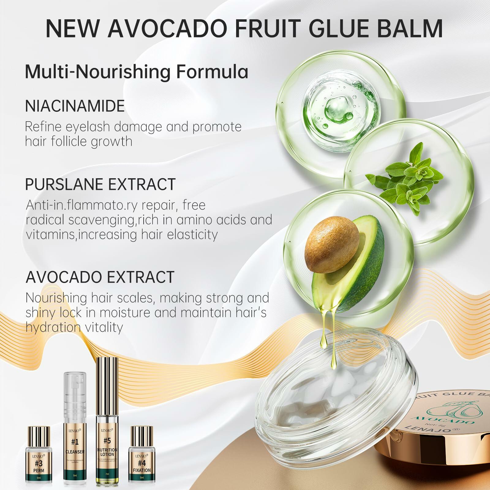 LENAJO Avocado Lash Lift & Brow Lamination Kit 2-in-1 Eyelash Eyebrow Perm Set