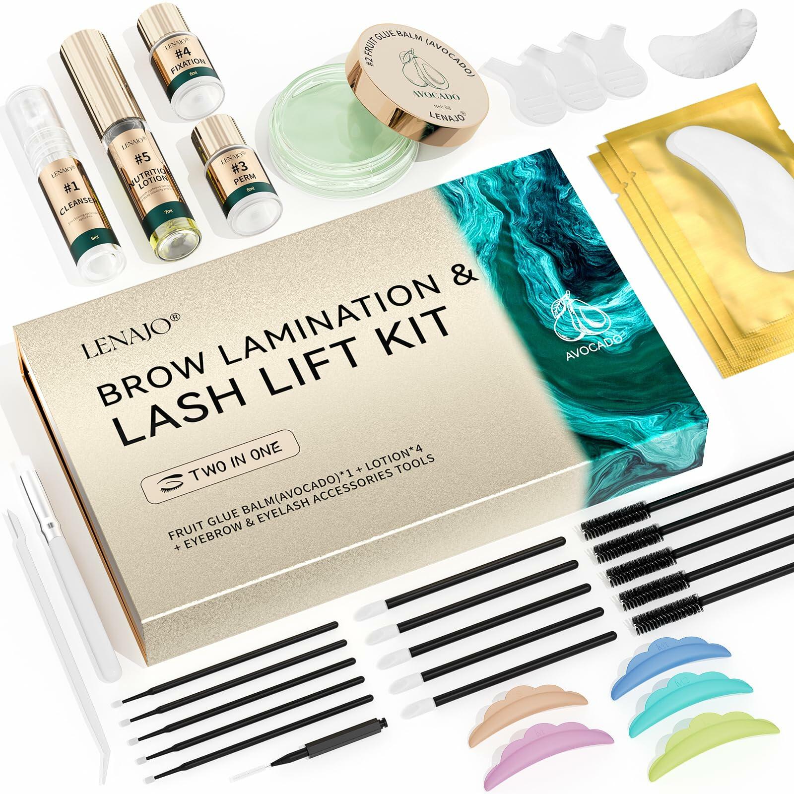 LENAJO Avocado Lash Lift & Brow Lamination Kit 2-in-1 Eyelash Eyebrow Perm Set